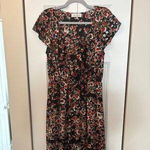 WAYF Black Floral Dress
